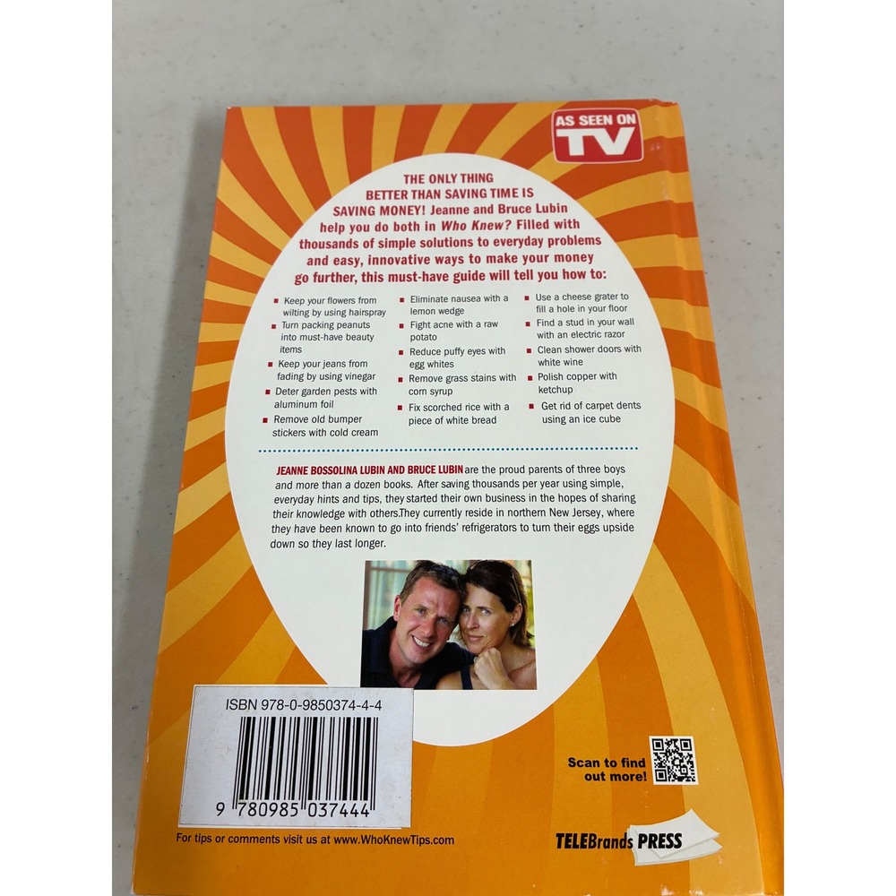 Who Knew? 10001 Easy Solutions to Everyday Problems Bruce Lubin Hardcover Book - Picture 2 of 3
